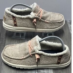 Hey Dude Wendy Tribal Earth Sherpa Lined Moc Loafers Women US 8 EU 39